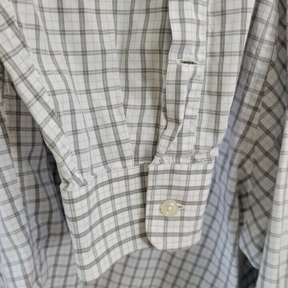 Lands' End Dress Shirt 16 1/2 X 34 Cotton plaid business Casual pocket Office - Picture 5 of 7
